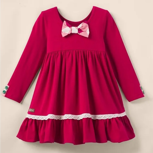 Matilda Jane Girls Dress long sleeve red with plaid bow Matida Jane NWT Size:16 - Picture 2 of 4